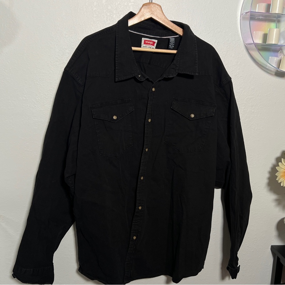 Wrangler Black Button-Up Shirt